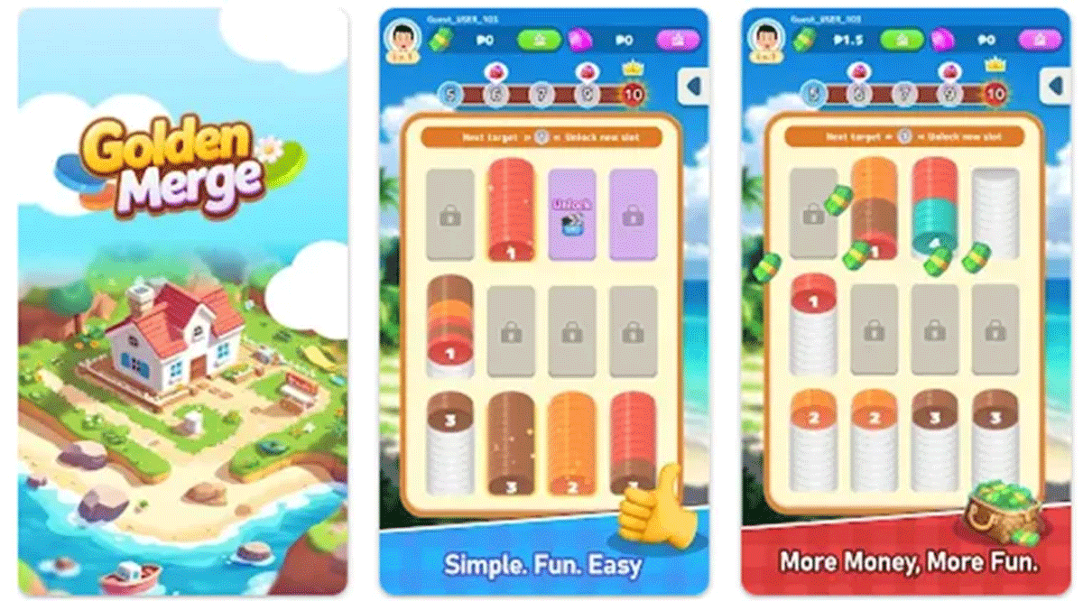 Game Golden Merge yang menghasilkan uang dan saldo DANA.