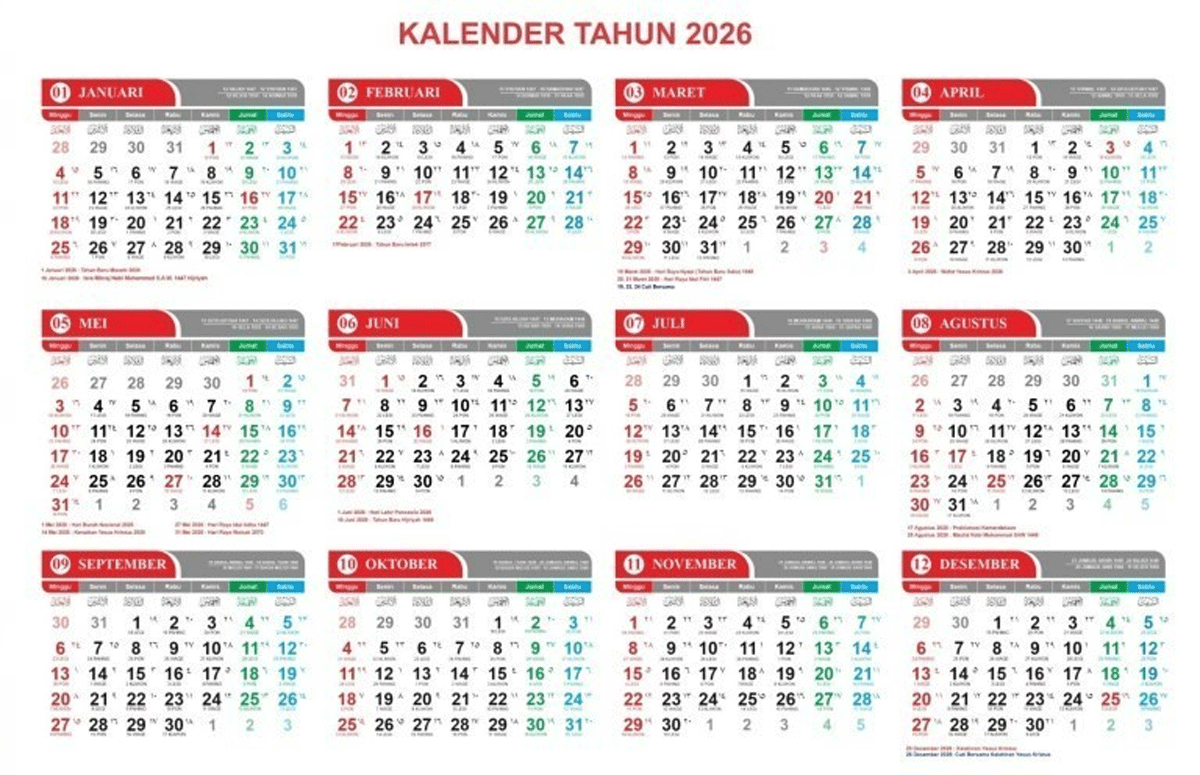 Kalender tahun 2026