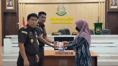 ejaksaan Negeri (Kejari) Serdang Bedagai (Sergai) menerima pembayaran uang pengganti kerugian keuangan negara sebesar Rp450 juta