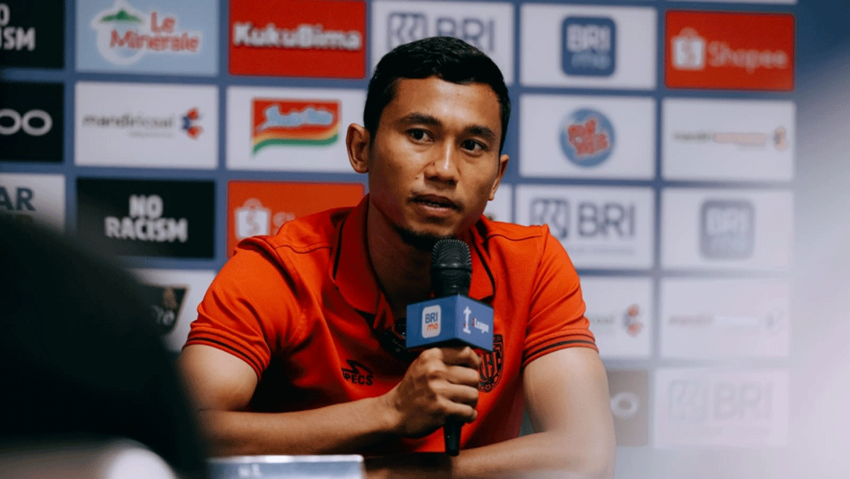 Pemain Bali United berikan keterangan pers. (Ileague.id)
