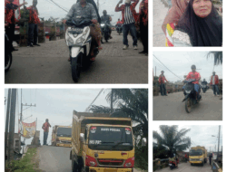 Belasan Anggota Koti Pemuda Pancasila Tanjung Beringin Tertibkan Lalu Lintas di Jembatan Nagur