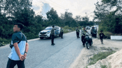 Satlantas Polres Dharmasraya adakan razia di jalan baru, Kecamatan Pulau Punjung, Sabtu(21/2/2026).
