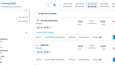 Tiket pesawat Jakarta-Padang.