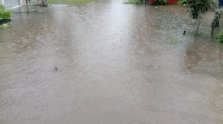 Genangan air akibat banjir.