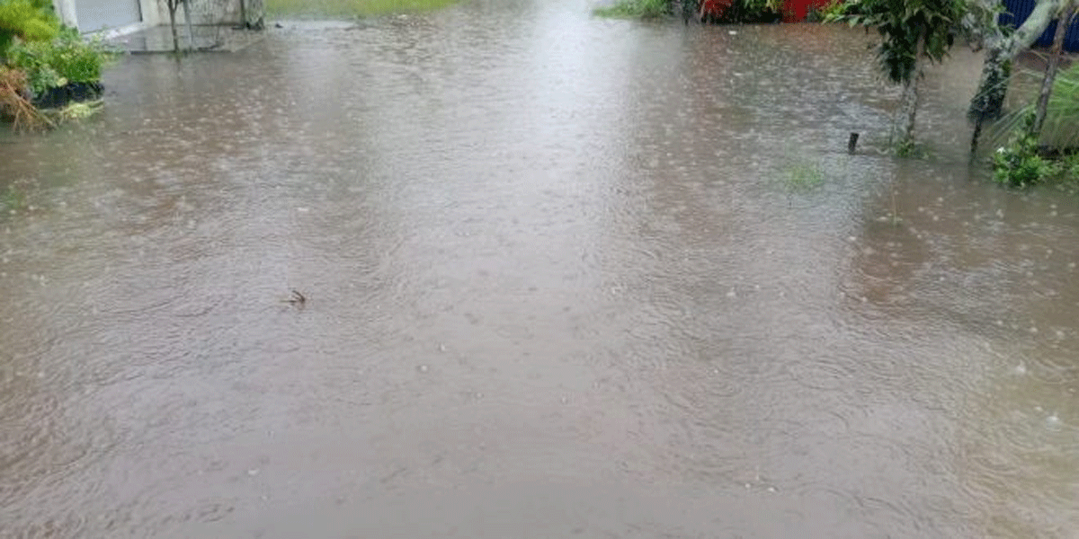 Genangan air akibat banjir.