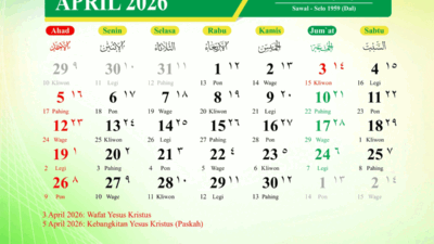 Kalender April 2026