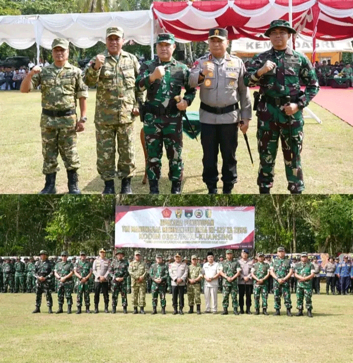 Foto bersama usai penutupan TMMD di Kuansing.