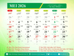 Asyik Kalender Mei 2026 Merah Merona, Tanggal Merah Berderet-deret, Banyak Long Weekend