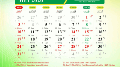 Kalender Mei 2026
