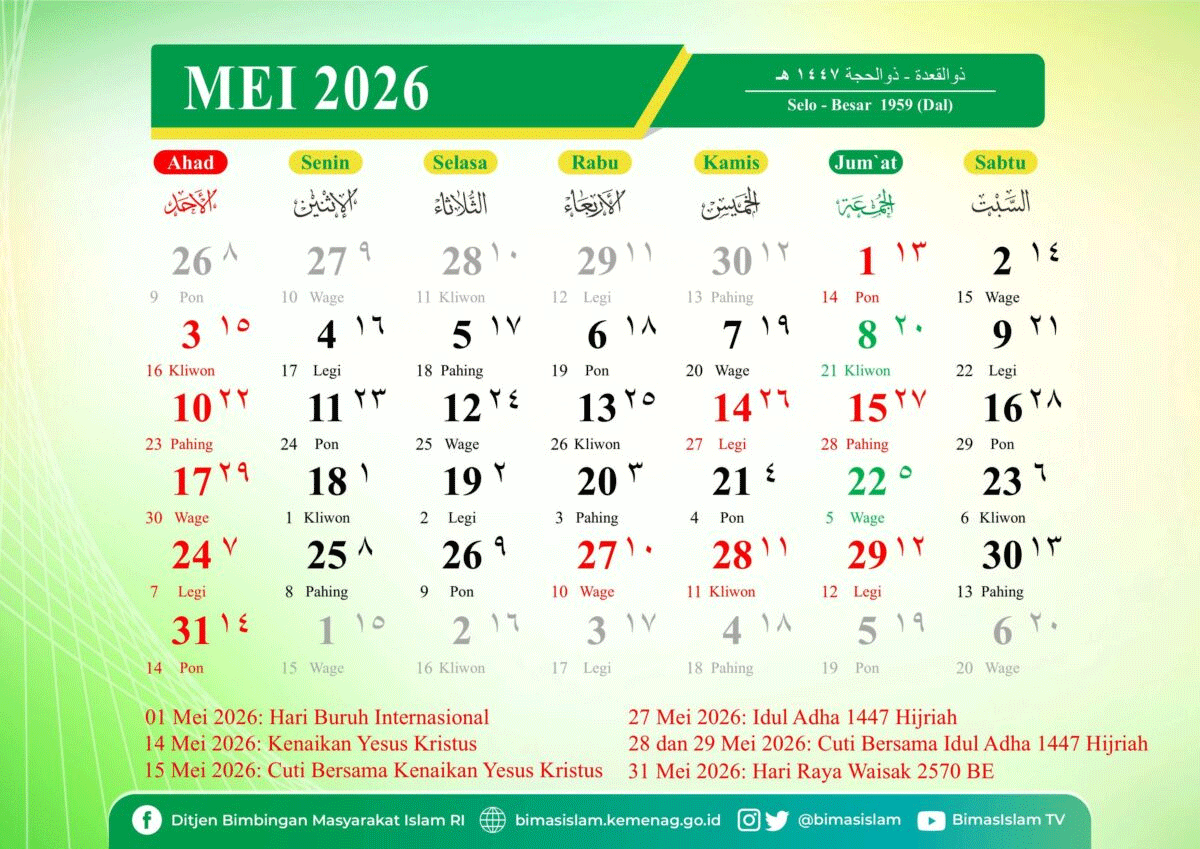 Kalender Mei 2026