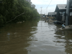 Pasang Rob Genangi Jalan di Bagan Kuala, Pantai Merdeka Kampung Kito Aman Dikunjungi