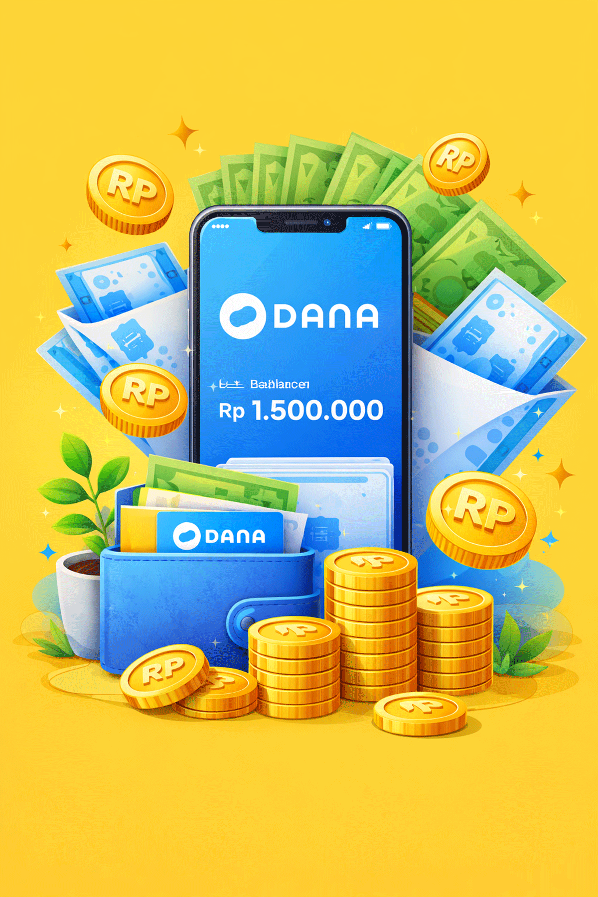 Ilustrasi saldo DANA. (konen AI)