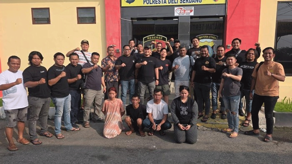 Empat pelaku pembunuhan yang diamankan polisi